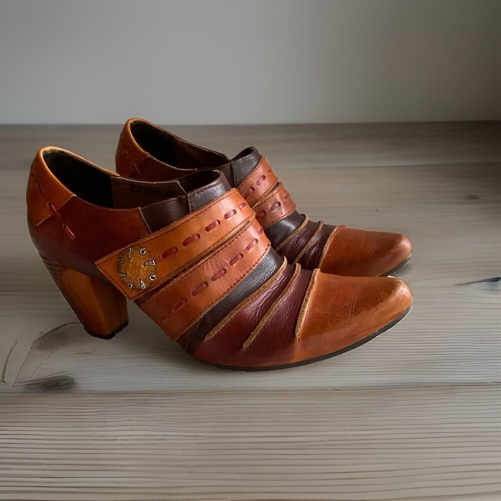 L’Artiste Spring Step Colorblock Ankle Bootie Women’s Leather Boho Size 40